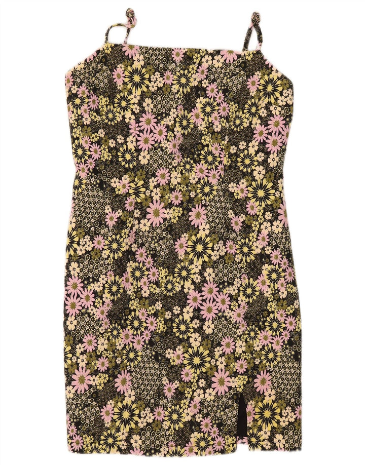 Oasis Damen-Unterkleid, Größe S, Schwarz, Blumenmuster, Polyester