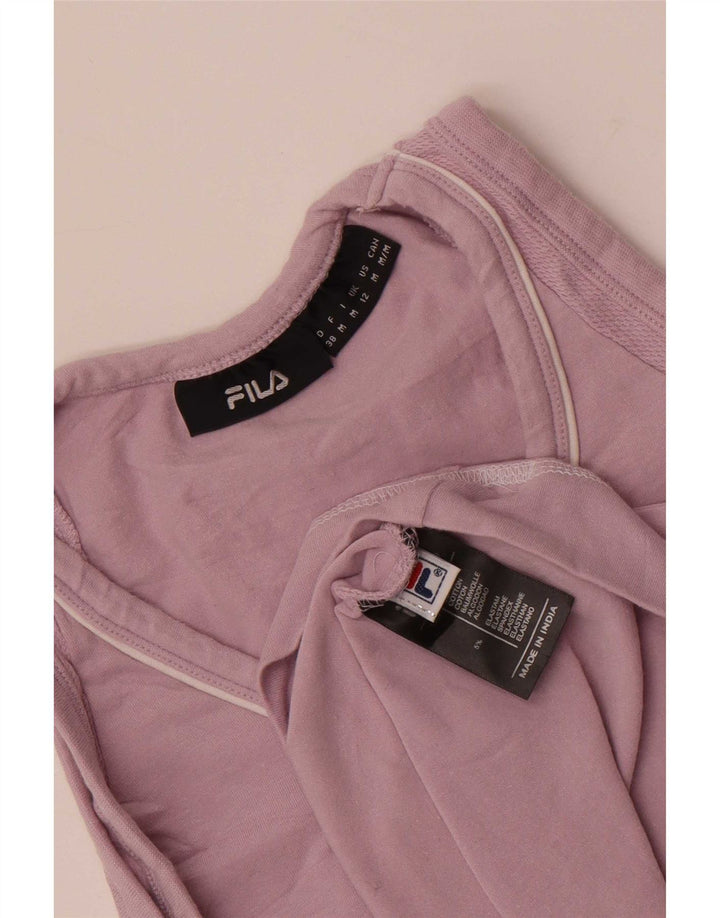 Fila Damen Weste Top UK 12 Mittelrosa Baumwolle