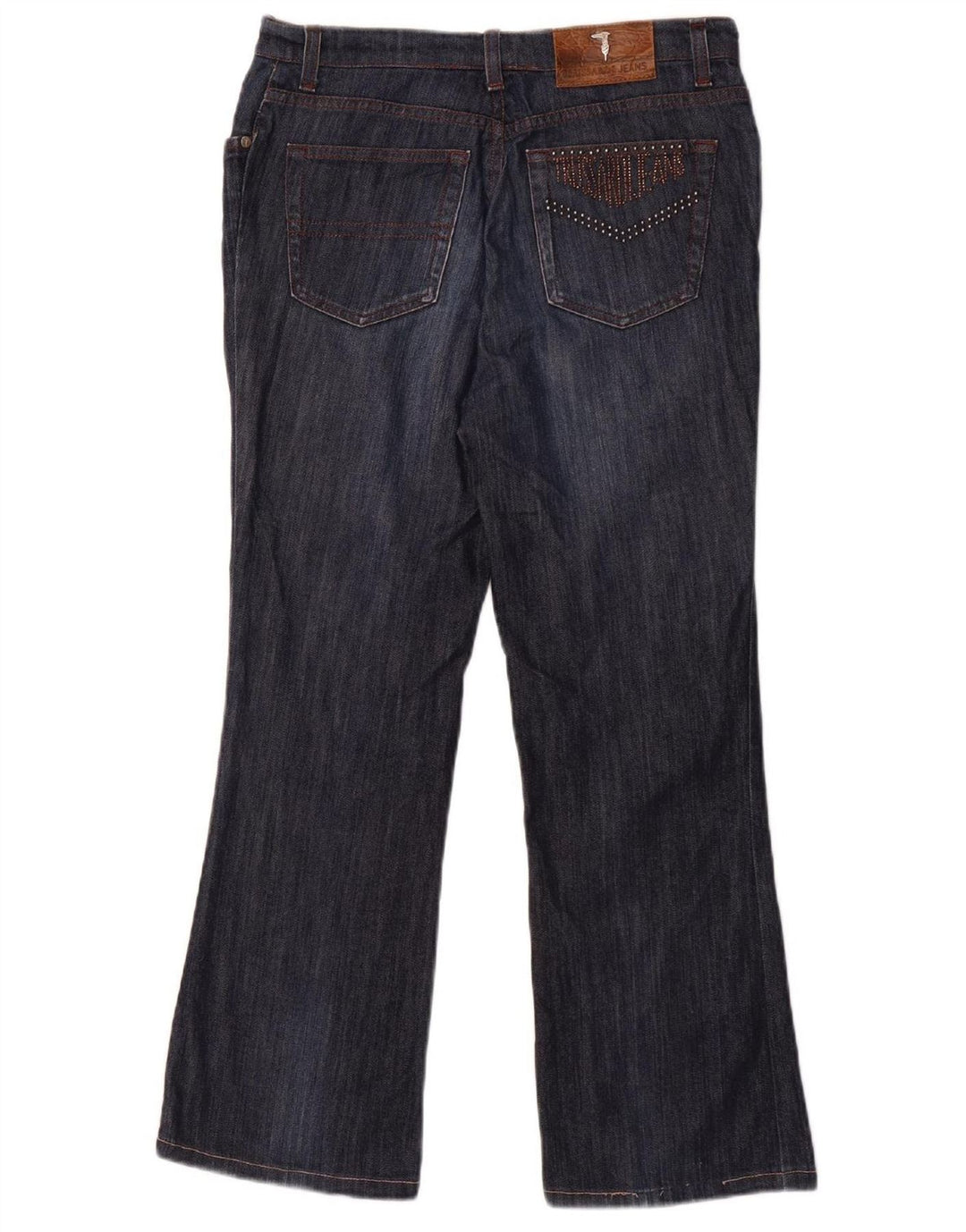 TRUSSARDI Womens Bootcut Jeans W33 L26 Navy Blue Cotton