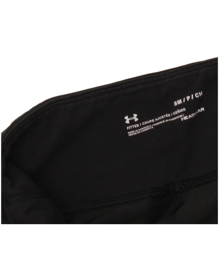 UNDER ARMOUR Damen Heat Gear Graphic Leggings UK 10 Small Schwarz