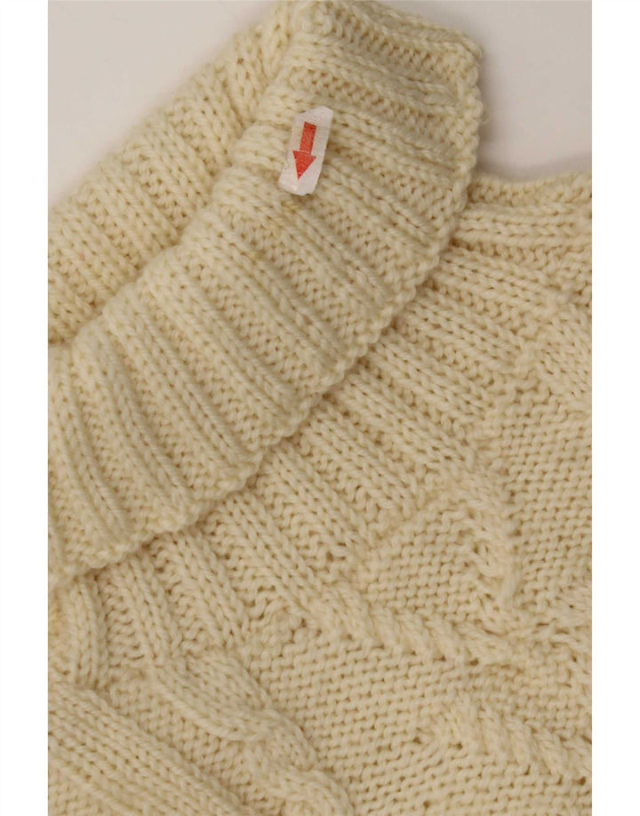 Vintage Damen Rollkragenpullover Pullover UK 12 Medium Off White