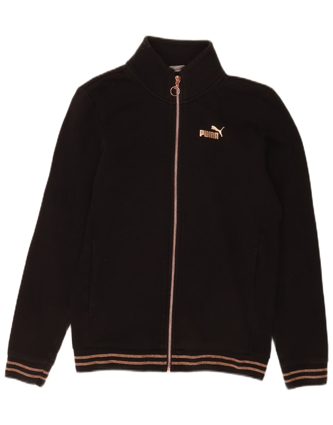 Puma Damen Trainingsanzug Top Jacke UK 6 XS Schwarz gestreift