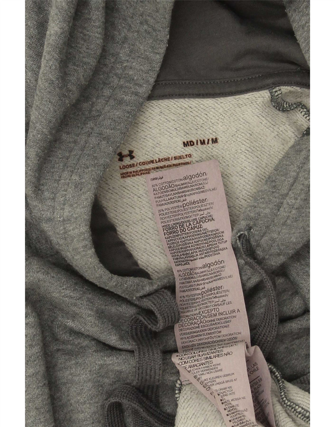 Under Armour Herren-Kapuzenpullover aus mittelgrau gefleckter Baumwolle