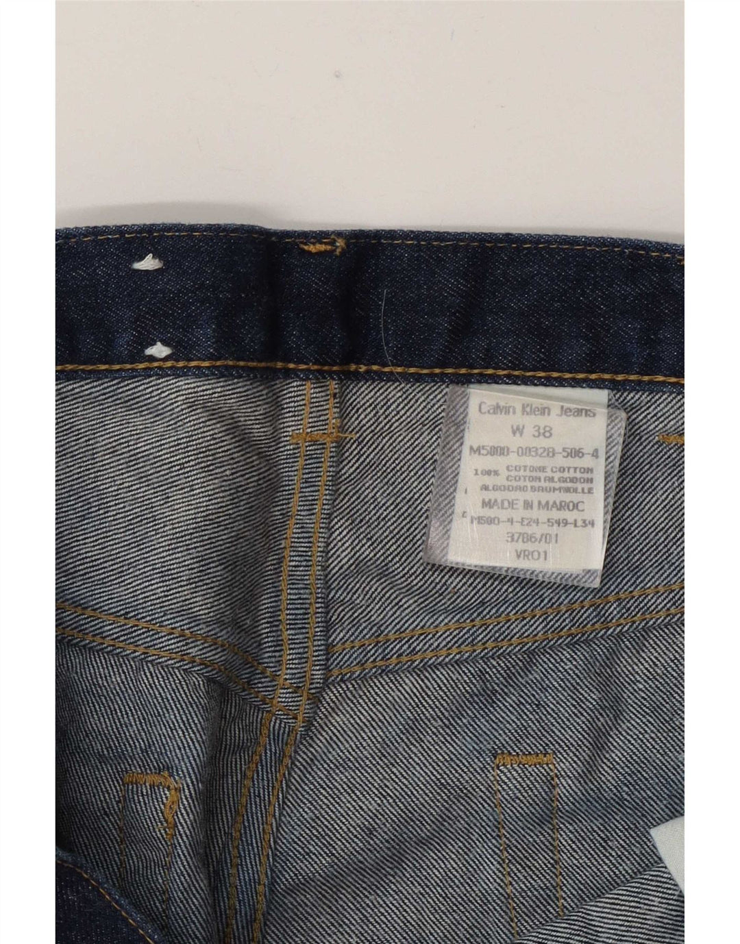 Calvin Klein Herren Straight Jeans W38 L30 Marineblau Baumwolle