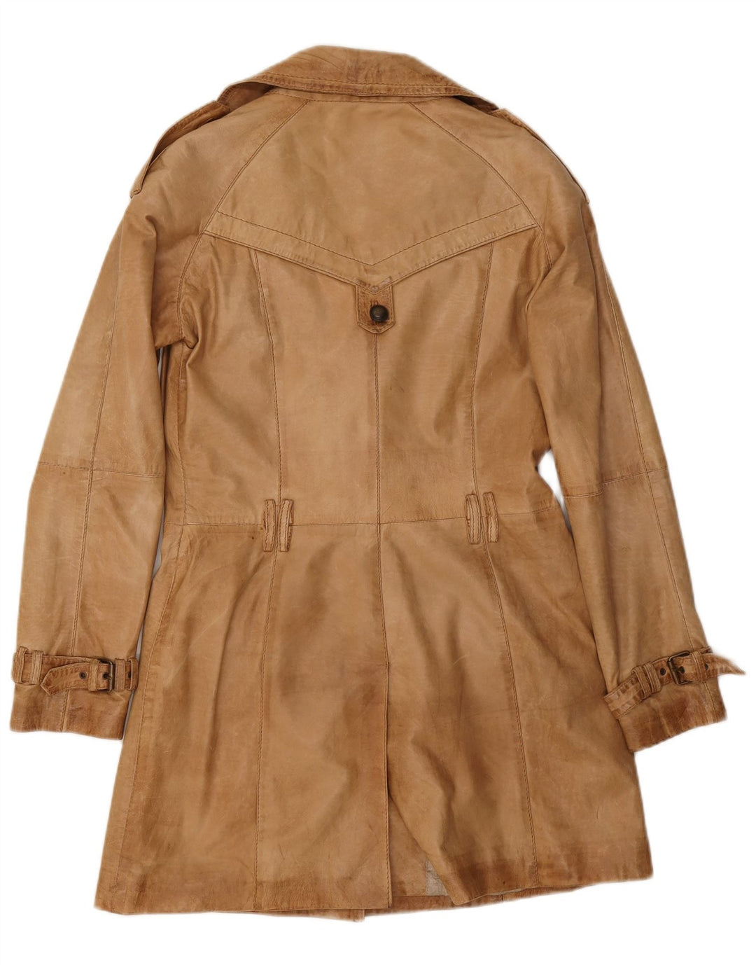 MAURITIUS Damen Ledermantel EU 38 Mittelbraunes Leder