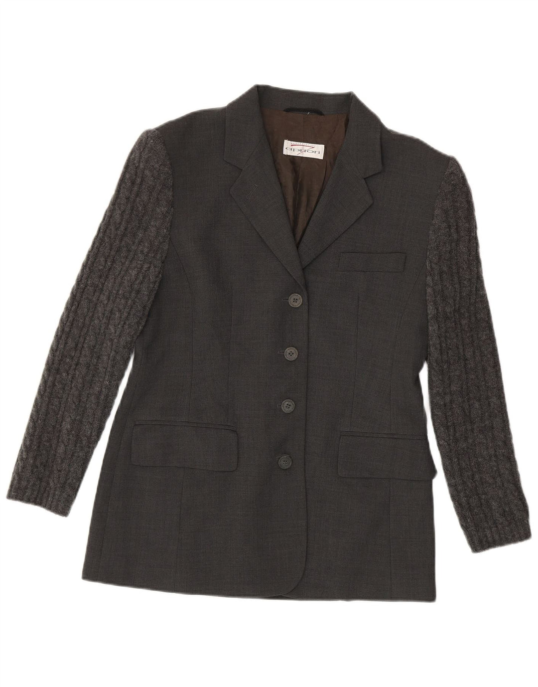 Apriori Damen-Blazerjacke mit 4 Knöpfen, UK 12, Mittelgrau, Polyester