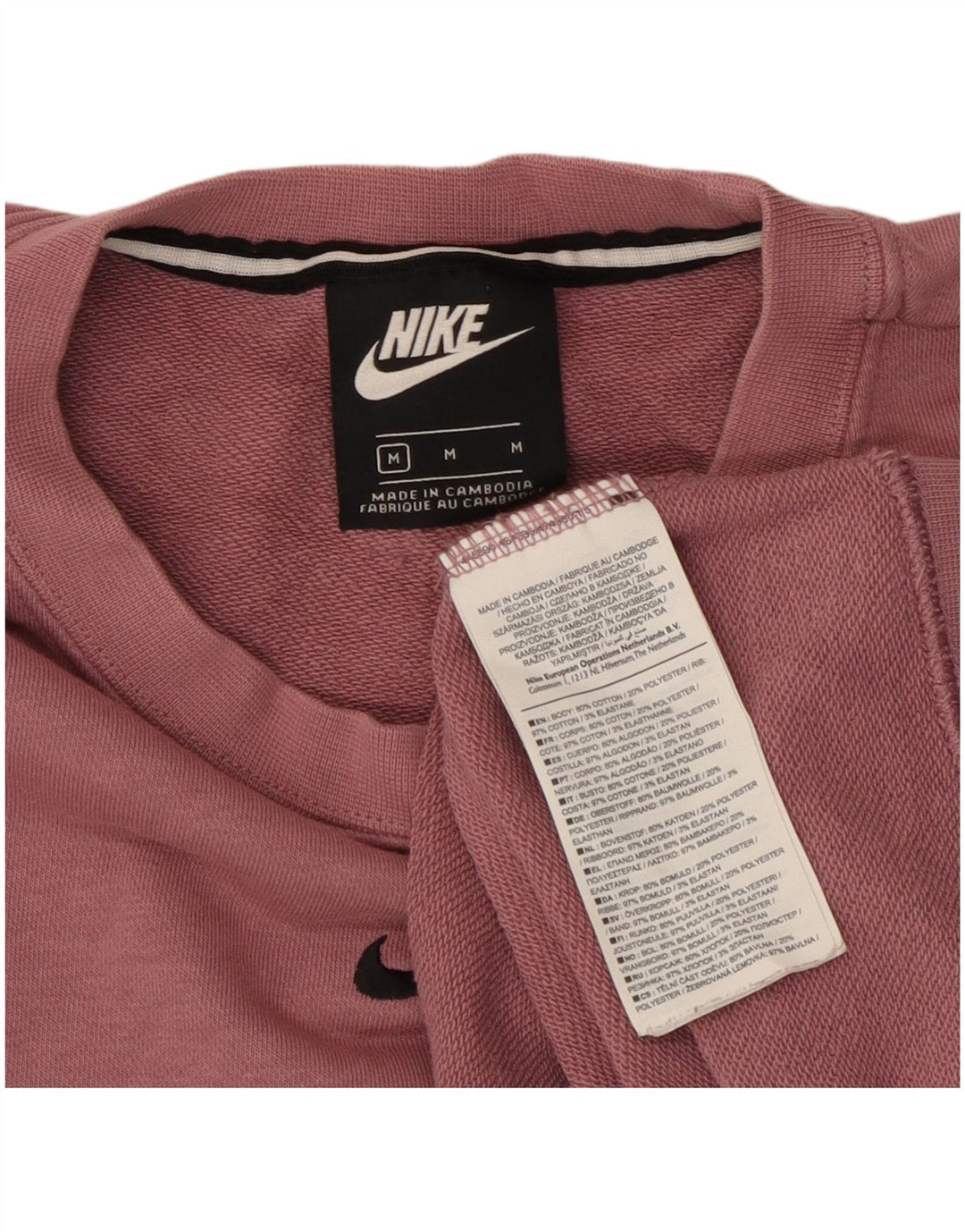 Nike Damen Grafik-Sweatshirt-Pullover UK 14 Mittelrosa Colourblock-Baumwolle