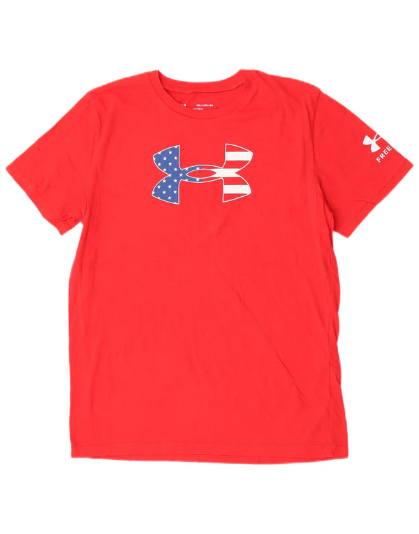 Under Armour Jungen-T-Shirt mit Grafik, 13–14 Jahre, XL, rote Baumwolle