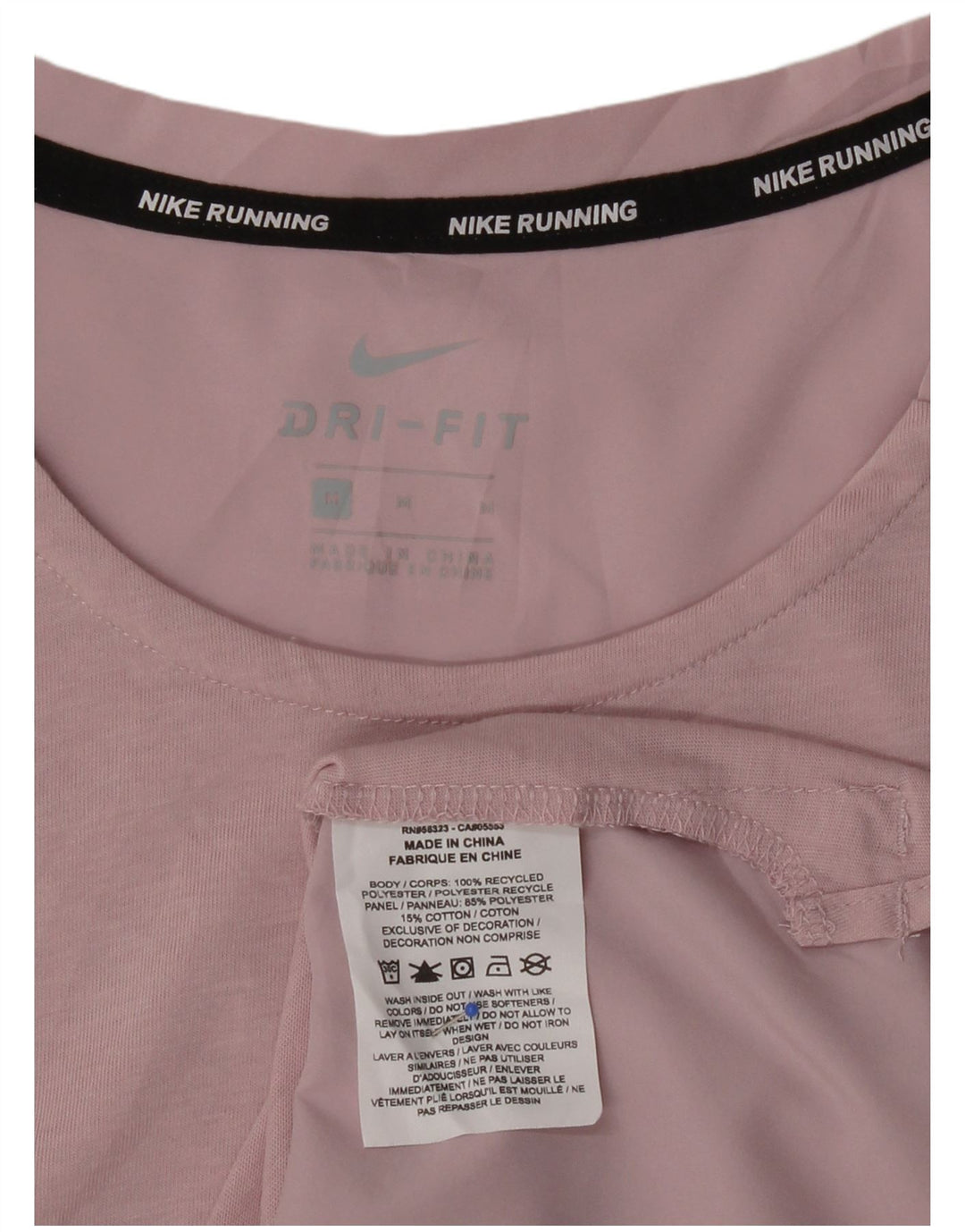 NIKE Mens Dri Fit Graphic T-Shirt Top Medium Pink Polyester