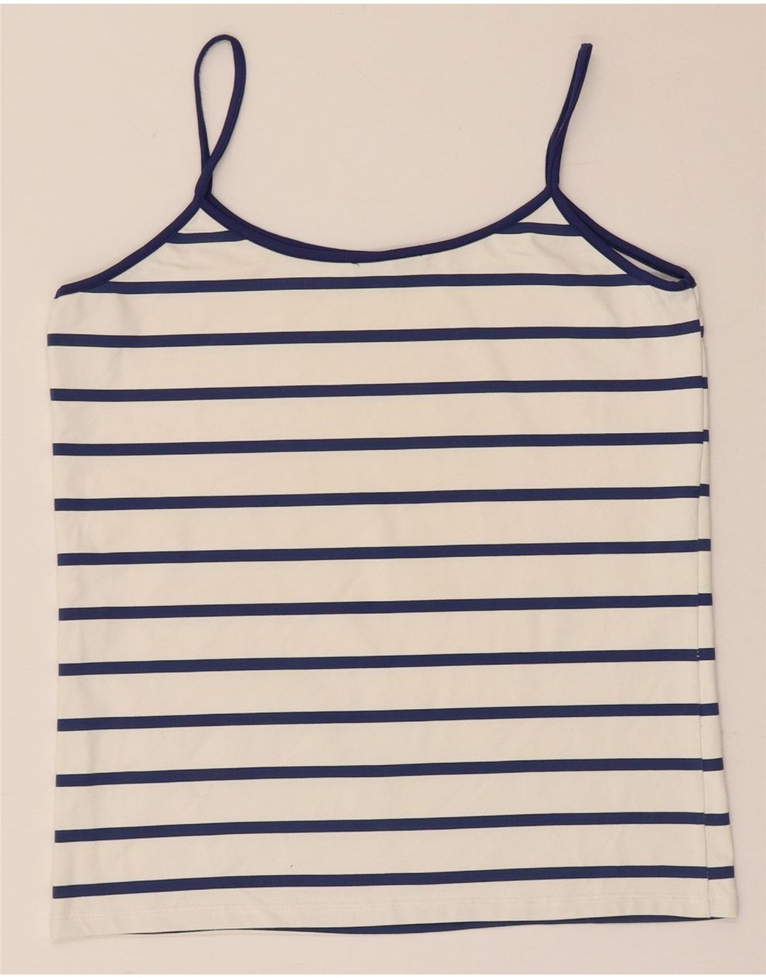 Zara Damen Cami Top UK 14 Large Weiß gestreift