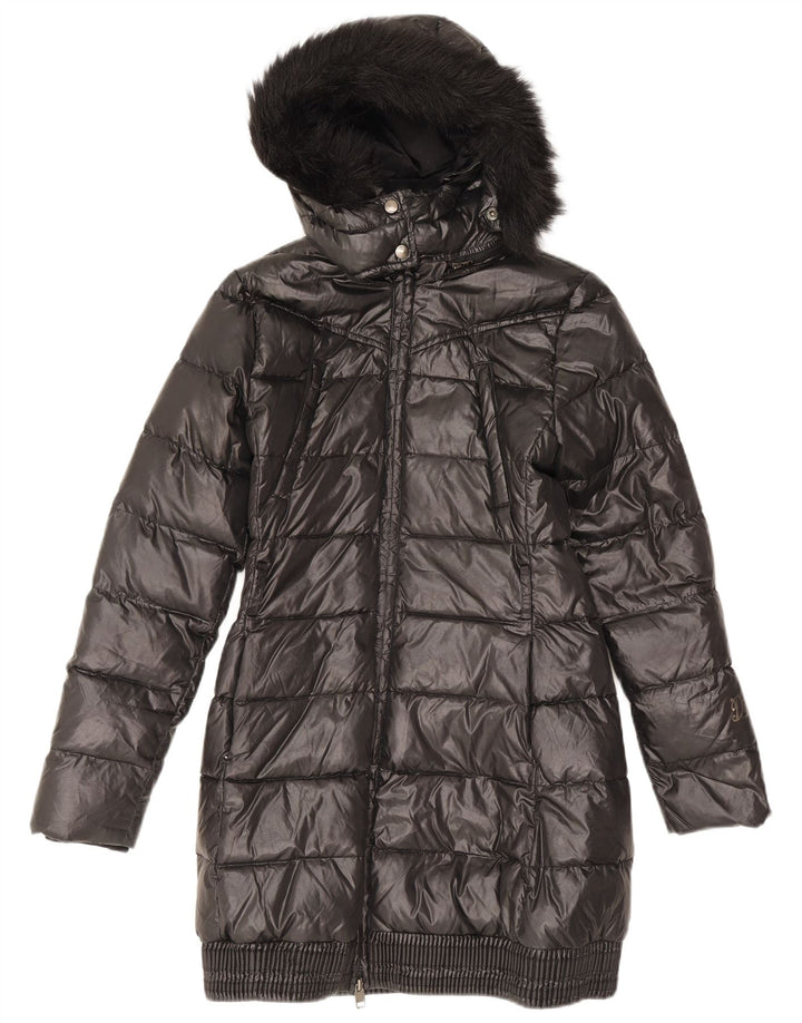 Diesel Mädchen-Daunenmantel mit Kapuze, 13–14 Jahre, schwarzes Polyester