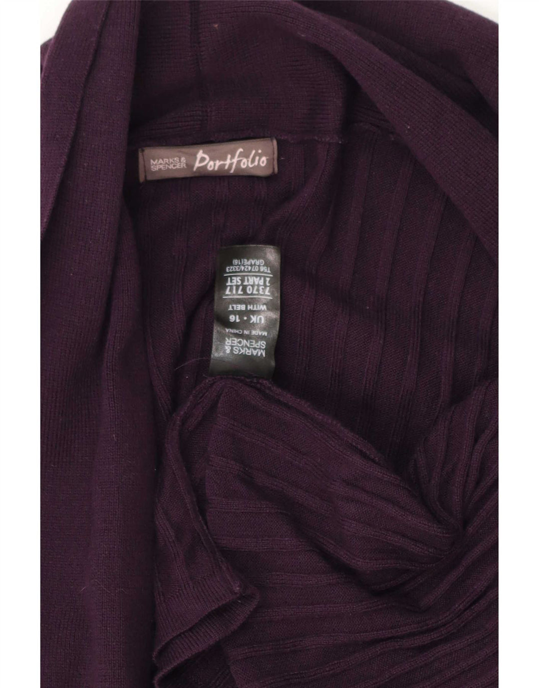 Marks & Spencer Damen Longline Open Cardigan Pullover UK 16 Large Lila