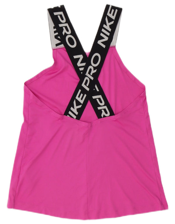 Nike Damen Dri Fit Grafik-Weste-Oberteil UK 10 Small Pink Colourblock Polyester