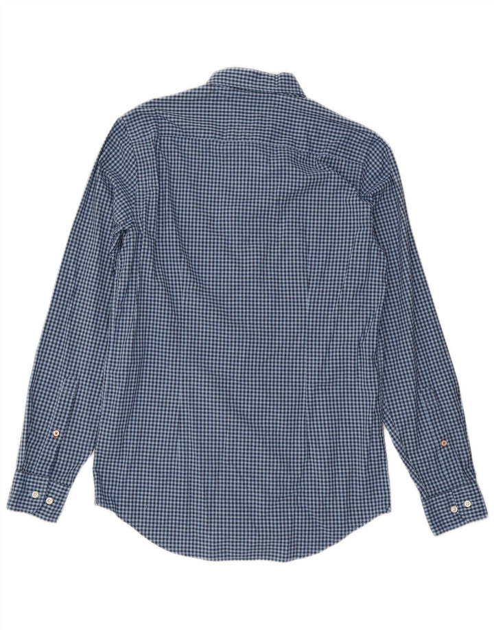 Tommy Hilfiger Herren-Slim-Fit-Hemd aus mittelblauer Gingham-Baumwolle
