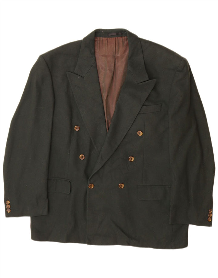 St Michael Herren Zweireiher Blazer Jacke UK 42 XL Grüne Schurwolle