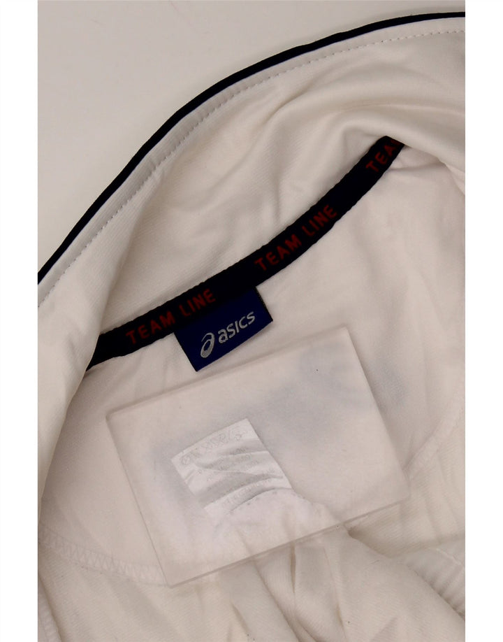 ASICS Herren-Trainingsanzugoberteil mit Grafik, mittelweißes Farbblock-Polyester