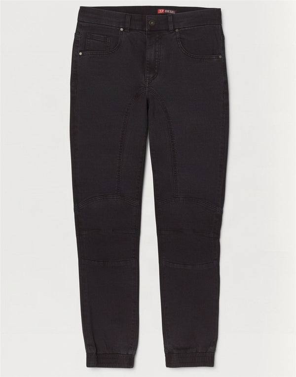 Diesel Womens Joggers Straight Jeans IT 42 Medium W29 L28 Schwarze Baumwolle