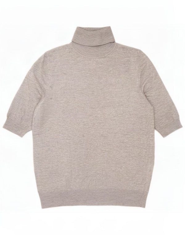 Marks & Spencer Womens Roll Neck Jumper Sweater UK 14 Large Grey Flecked