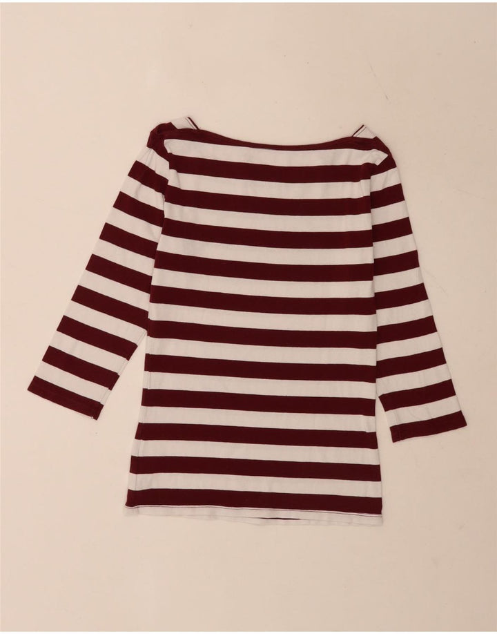 Tommy Hilfiger Damen-Top, normal, 3/4-Ärmel, UK-Größe 8, klein, weiß gestreift