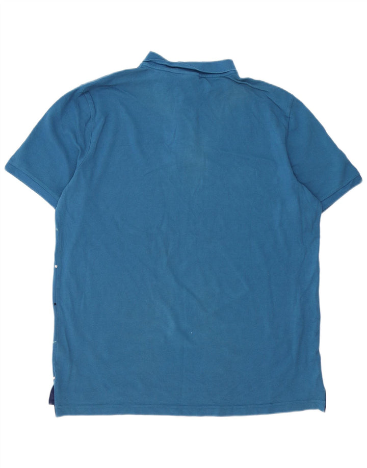 NIKE Herren-Poloshirt XL, blau gestreift, Baumwolle