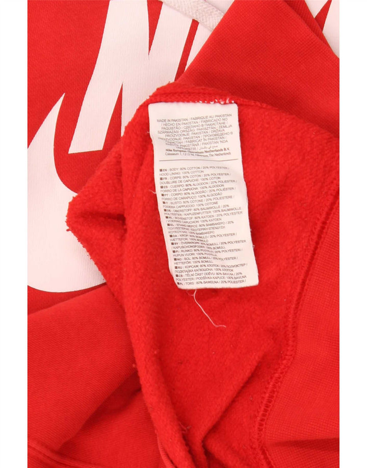 Nike Damen-Kapuzenpullover mit Grafik, groß, aus roter Baumwolle