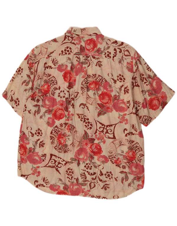 Quarry Mens Short Sleeve Shirt Large Multicoloured Floral Viscose