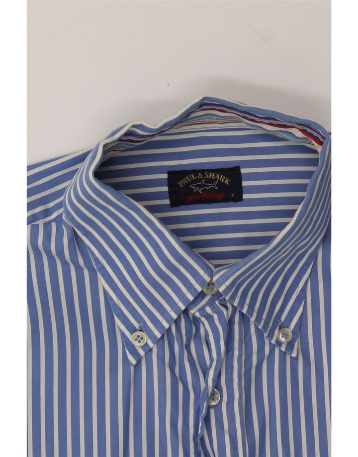 PAUL & SHARK Mens Shirt Medium Blue Pinstripe Cotton Vintage Paul & Shark and Second-Hand Paul & Shark from Messina Hembry 