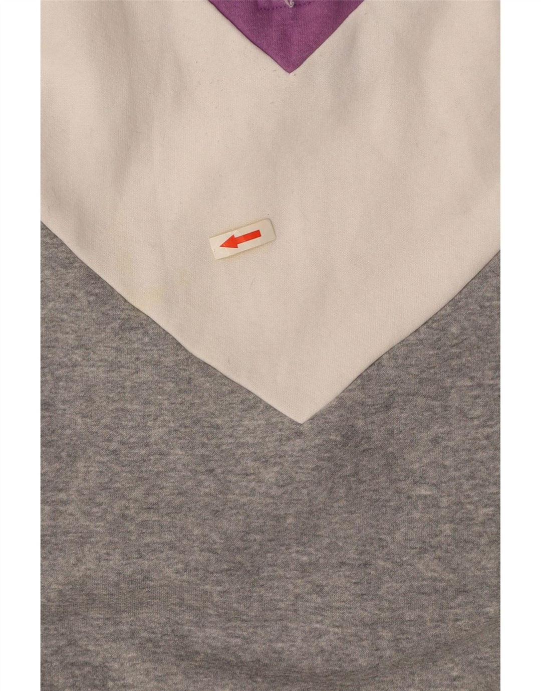 FILA Damen-Sweatshirt mit 1/4-Reißverschluss, UK-Größe 14, mittelgraue Colourblock-Baumwolle