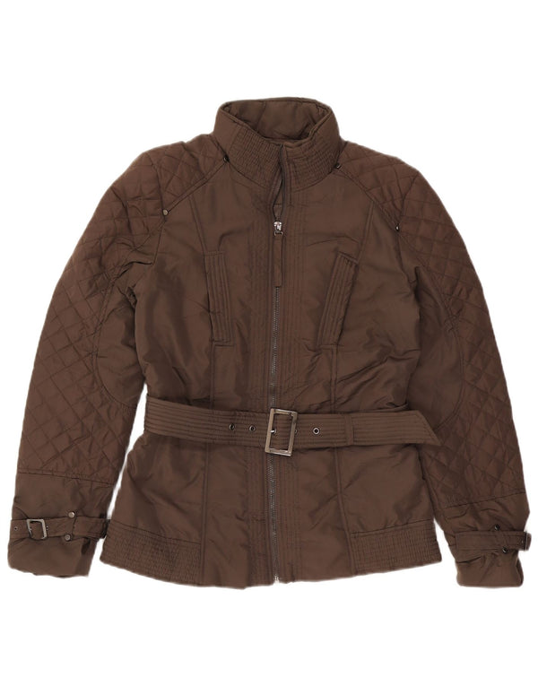 Zara Damen Steppjacke UK 16 Large Braun Polyester