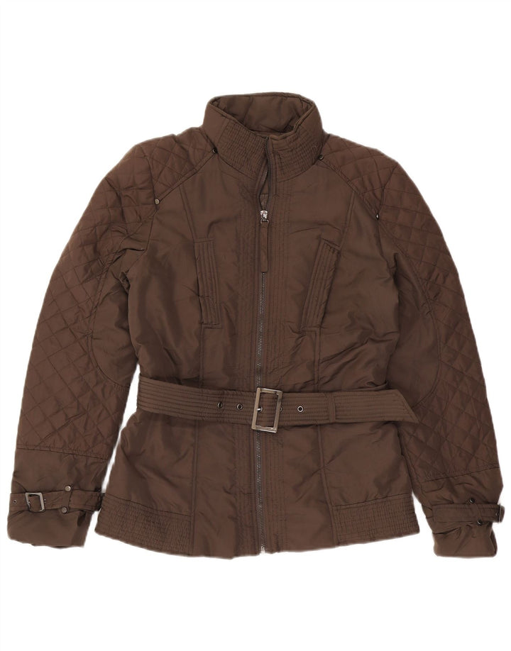 Zara Damen Steppjacke UK 16 Large Braun Polyester