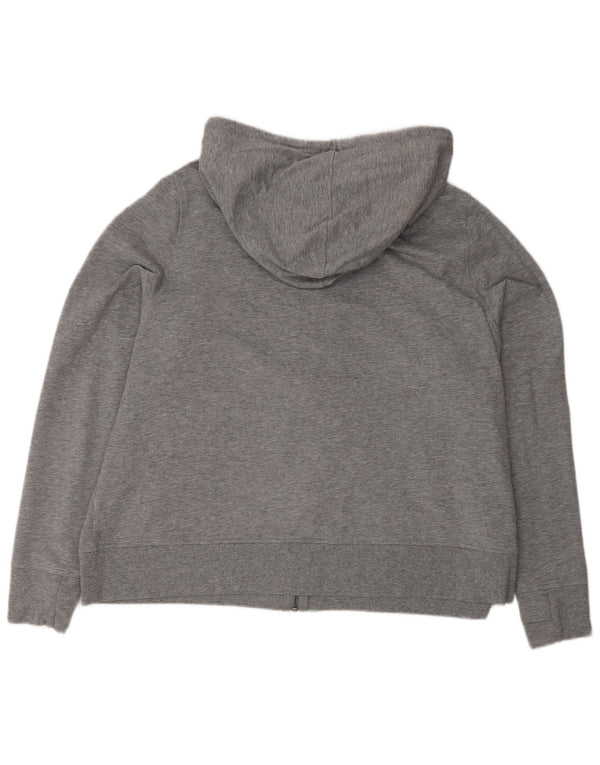 Marks & Spencer Damen-Kapuzenpullover mit Reißverschluss, UK 22 3XL, graue Baumwolle