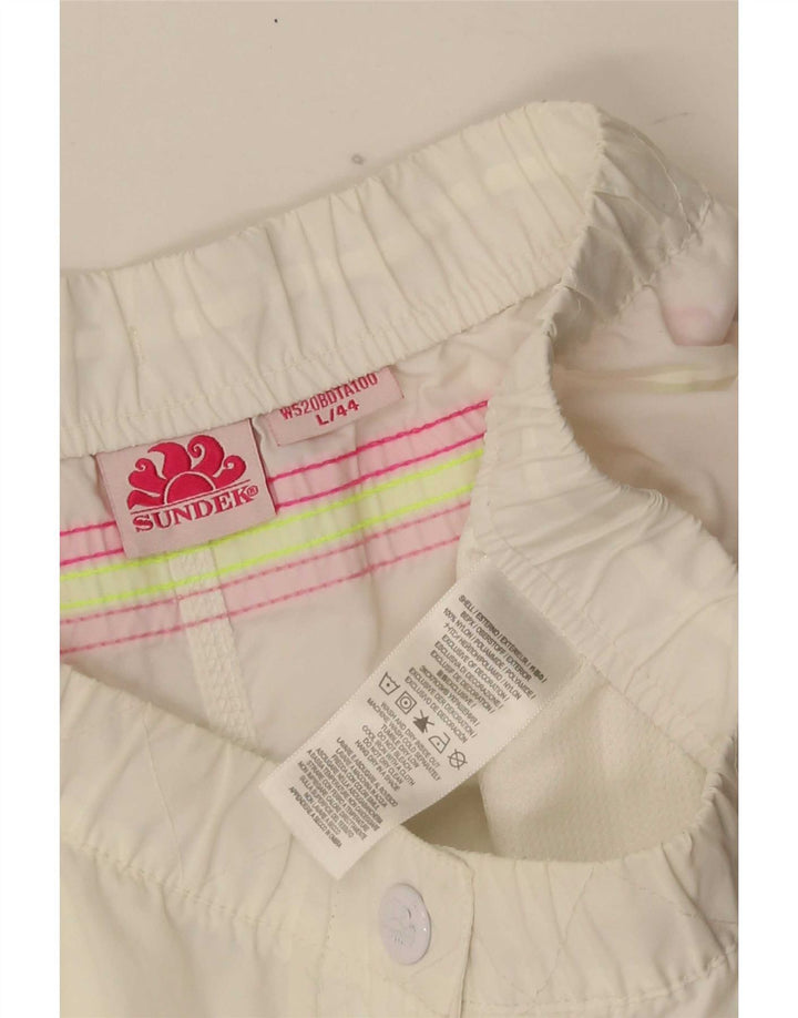 Sundek Damen Badeshorts UK 16 Large Weiß Nylon