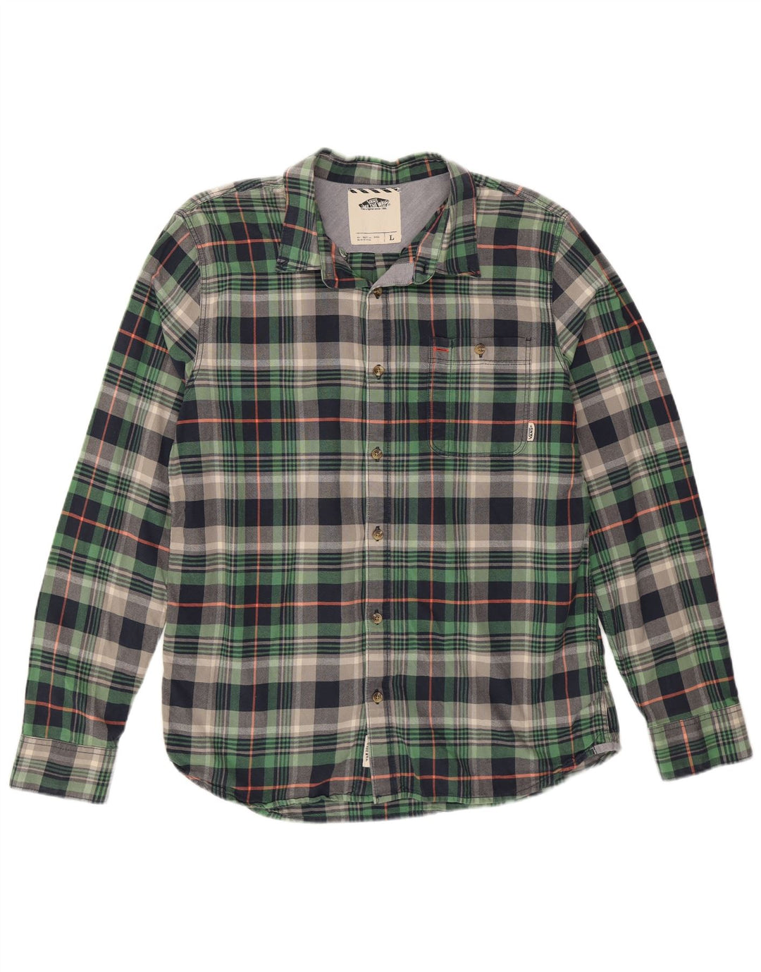 Vans Herren-Flanellhemd, groß, grün kariert, Baumwolle