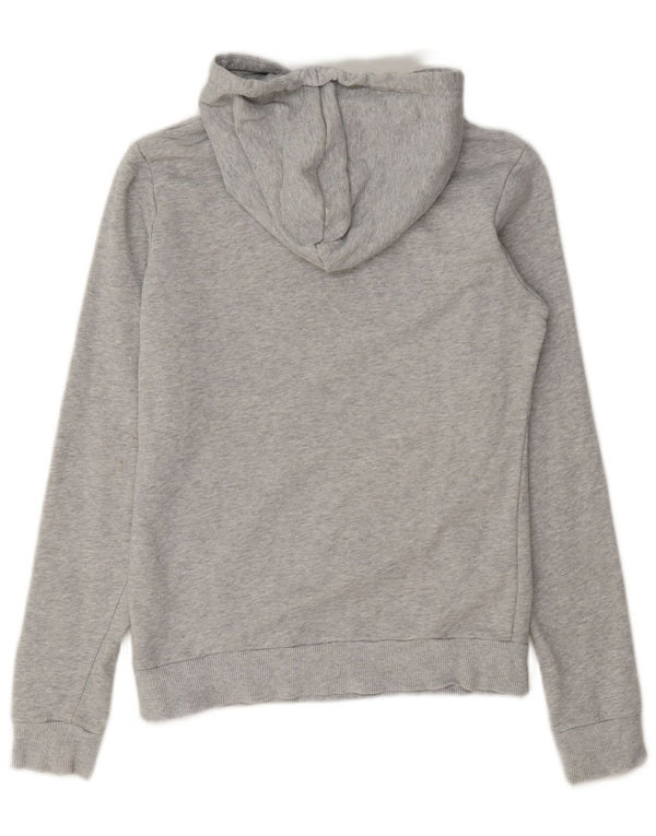 Puma Womens Graphic Hoodie Pullover UK 8 Small Grau gefleckte Baumwolle