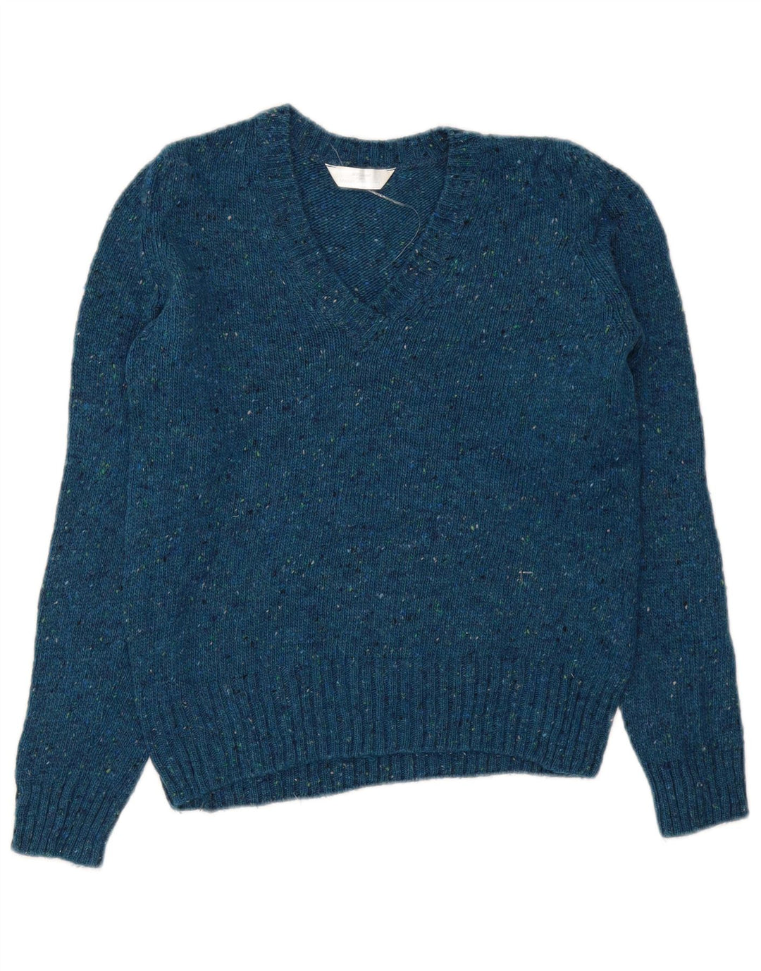 Marks & Spencer Damen-Pullover mit V-Ausschnitt, Gr. 10, Größe S, Blau meliert