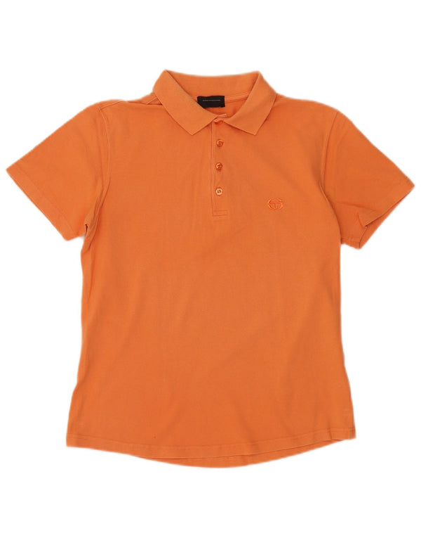 SERGIO TACCHINI Mens Polo Shirt IT 48 Small Orange Cotton