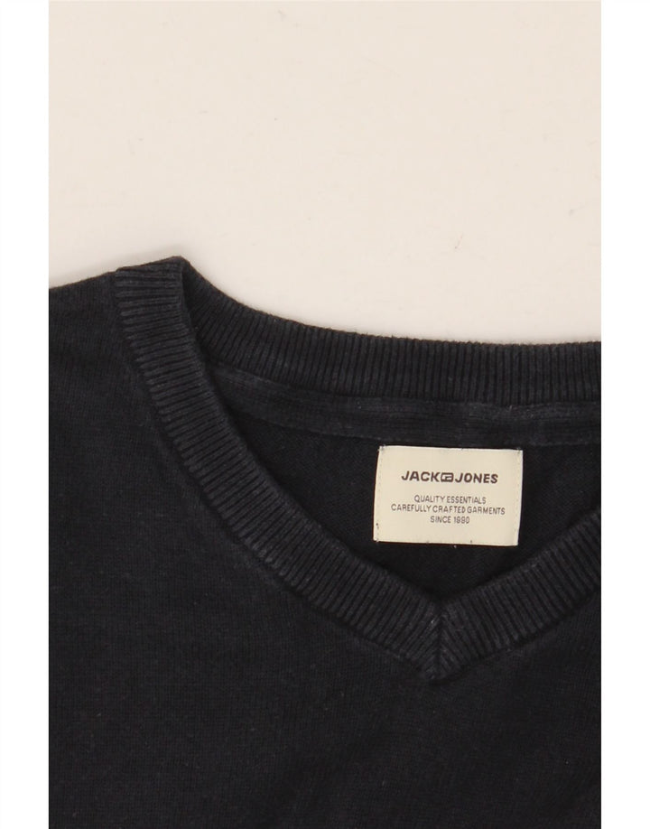 JACK & JONES Herren-Pullover mit V-Ausschnitt in mittlerem Marineblau