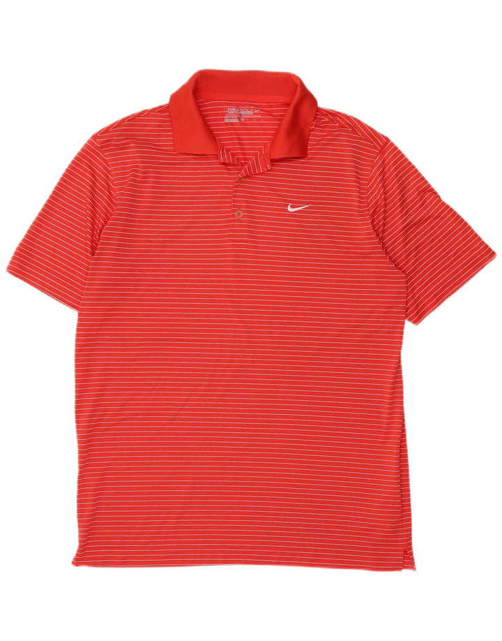 Nike Herren Dri Fit Poloshirt Mittelrot gestreift Polyester