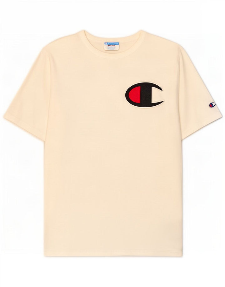 Champion Herren Grafik-T-Shirt-Oberteil Mittelweiß