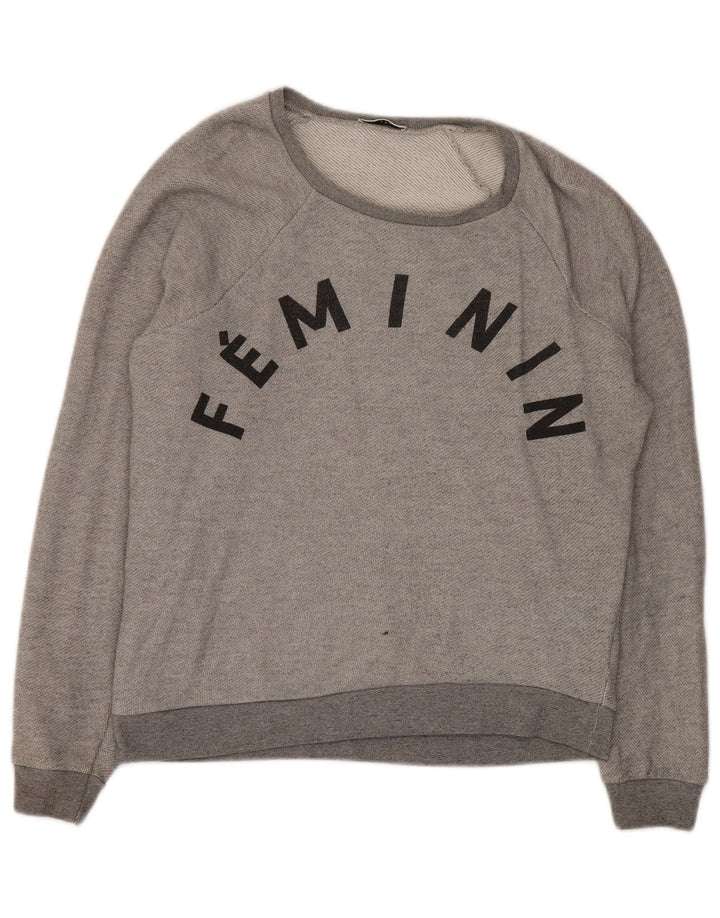 WHISTLES Übergroßer Grafik-Sweatshirtpullover für Damen, Gr. 8, Grau