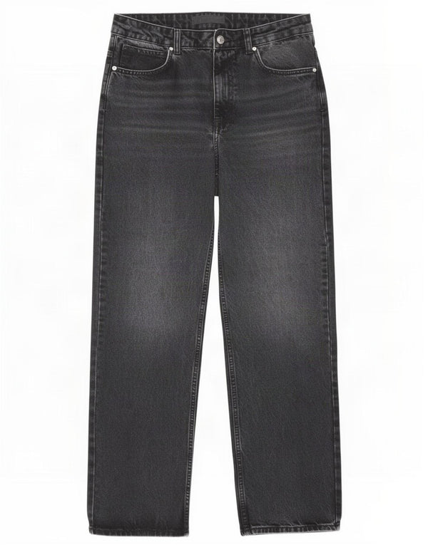 Zara Damen Straight Jeans EU 40 Medium W30 L31 Schwarze Baumwolle