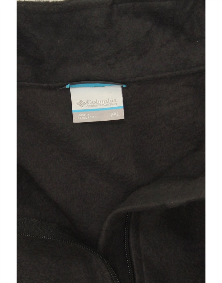 COLUMBIA Herren-Fleecepullover mit Reißverschluss am Hals, 2XL, graues Farbblock-Polyester