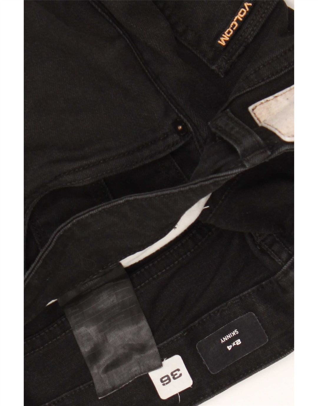 Volcom Herren Skinny Jeans W36 L32 Schwarze Baumwolle