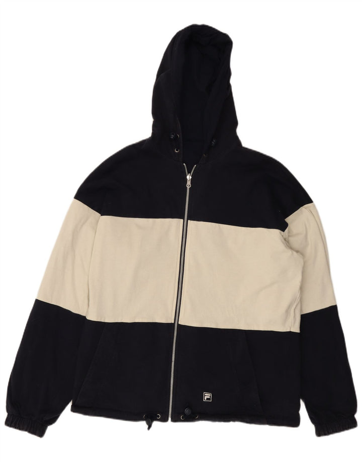 FILA Herren Kapuzen-Wendejacke IT 50 Large Marineblau Farbblock