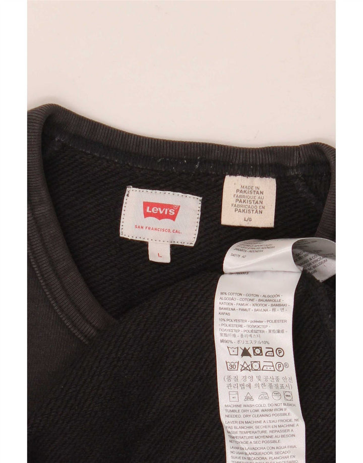 Levi's Herren-Sweatshirt-Pullover, groß, schwarze Baumwolle
