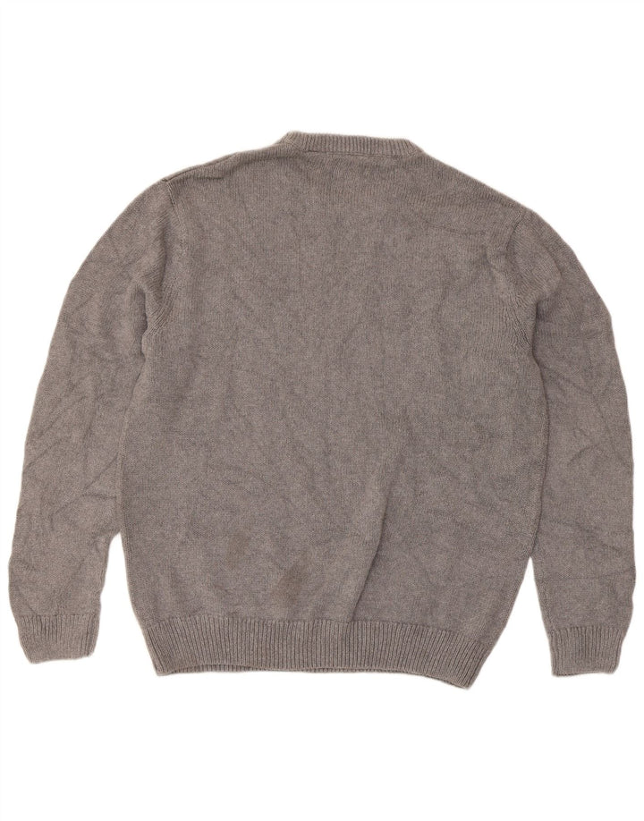 Chaps Herren-Pullover, reguläre Passform, Rundhalsausschnitt, Größe L, Grau, Baumwolle