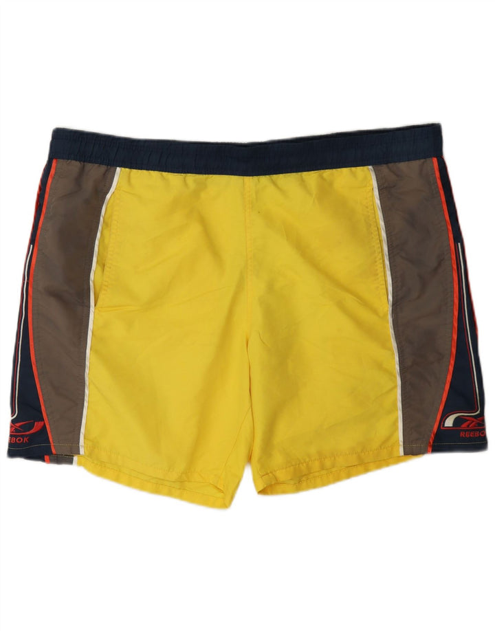 Reebok Herren-Sportshorts, groß, gelb, Farbblock