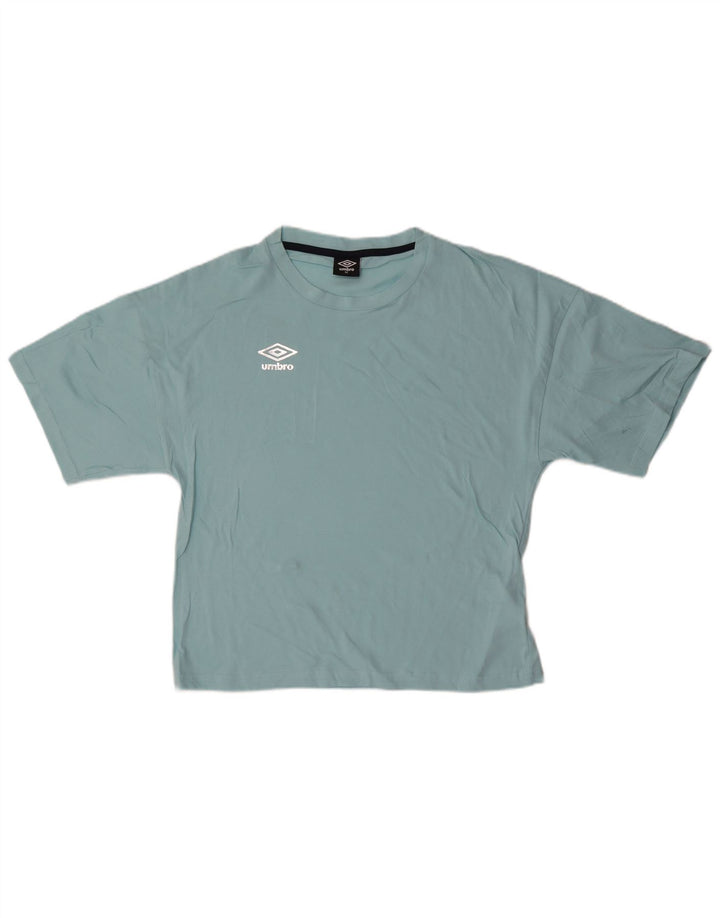 Umbro Damen T-Shirt Top UK 14 Mittelblaue Baumwolle