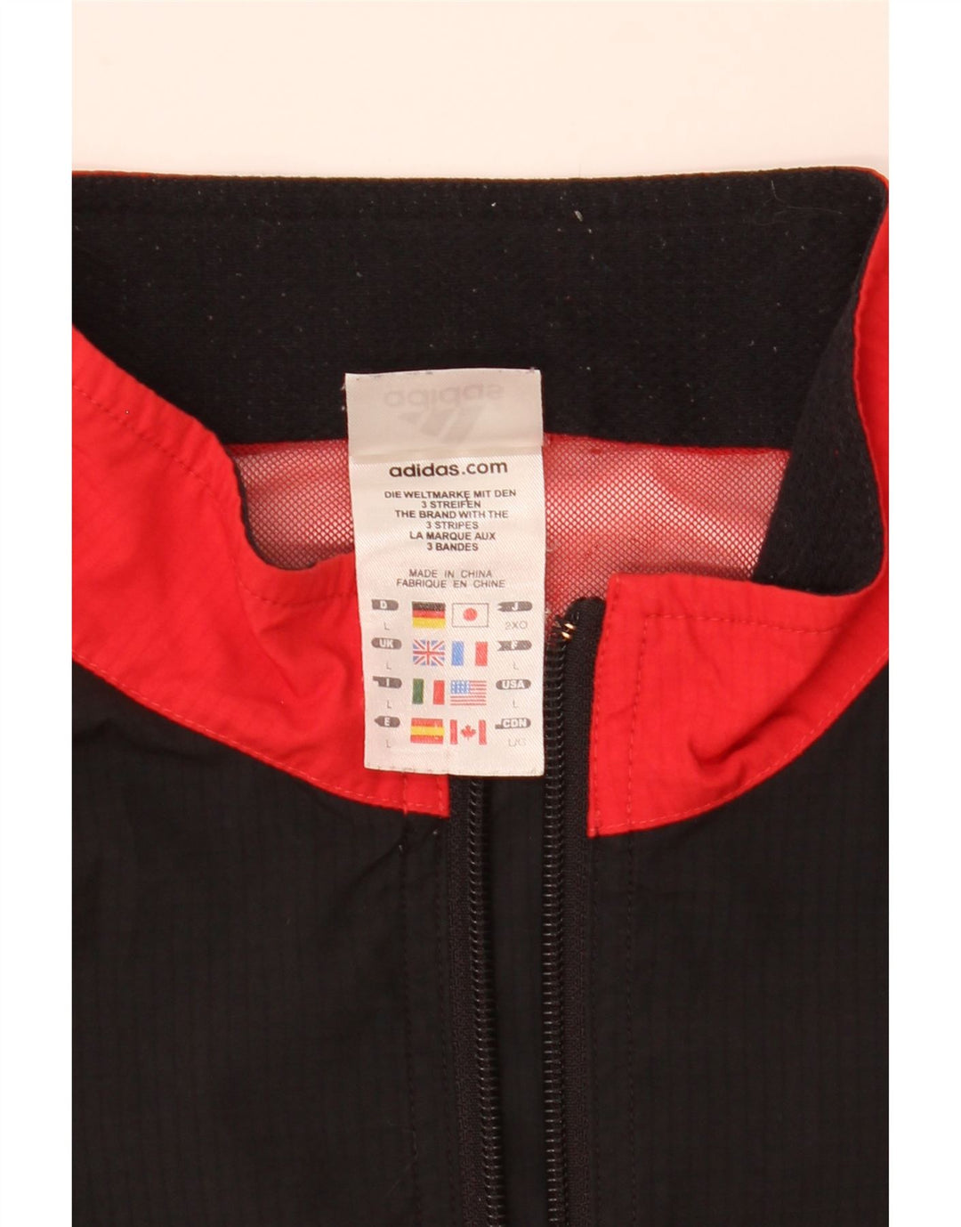 Adidas Herren Regenjacke UK 40 Large Rot Colourblock Polyester