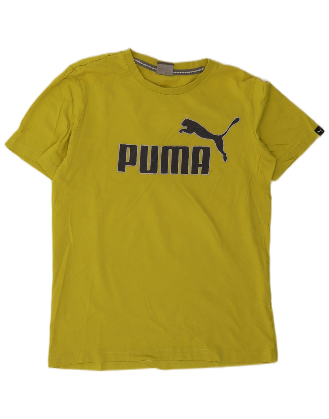 Puma Herren Grafik T-Shirt Top Small Gelb